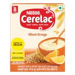 NestlÉ Cerelac Fortified Babyy Cereal with Milk Wheat Orange from 8 Months 300 G Bib Pack