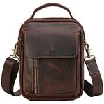 TIDING Men's Shoulder Bags, Genuine Leather Crossbody Pack Wallet Casual Satchel Side Bag Small Handbags for Women School Travel Daily Use