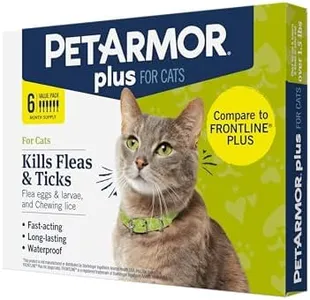 PetArmor Plus Flea and Tick Prevention for Cats, Cat Flea and Tick Treatment, 6 Dose, Waterproof Topical, Fast Acting, Cats Over 1.5 lbs