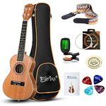 Concert Ukulele Mahogany - 23 inch w/Case Free online Lessons Professional Wooden Ukulele Free Uke Strap Case Picks Strings