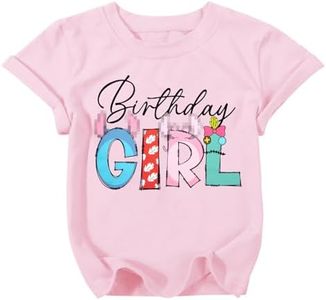 UNIQUEONE Birthday Girl Shirt 2nd 3rd 4th 5th 6th 7th 8th 10th Girls Party T-Shirt Birthday Outfit E-Pink