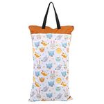 Fdit Cloth Diaper Bag, Large Hanging Wet/Dry Cloth Diaper Bag Waterproof Baby Inserts Nappy Laundry Storage Bag for Baby Diaper Travel Beach Pool Daycare Gym Bag(brown)