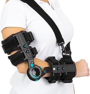Vive Hinged Elbow Brace - ROM Elbow Brace Support Sling Stabilizer for Dislocated Arm - Adjustable Splint and Shoulder Strap - Men & Women Surgery Injury Recovery Pain Relief - Tennis (Right)