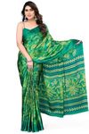 MIRCHI FASHION Women's Chiffon Floral Printed Saree with Blouse Piece (40707-Green)