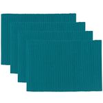 Now Designs Spectrum Basic Cotton Placemats, Set of Four, Peacock