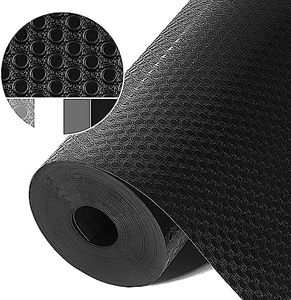 Origuuds Shelf Liners, Non-Adhesive Drawer Liner, Waterproof & Oil-Proof Kitchen Cabinet Cupboard Liner Plastic EVA Material BPA Free Fridge Liner Mats Paper Protector for Shelves (Black/12in x 120in)