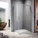 ELEGANT 900 x 800 mm Sliding Corner Entry Shower Enclosure Door Cubicle