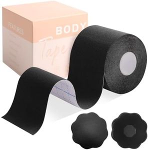Okela Boob Tape - Breast Lift Tape for Large Breast,Body Tape for Breast Lift w 2 Pcs Breast Petal Adhesive Bra Black