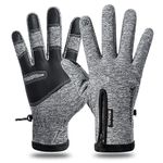 STHIRA® Winter Gloves for Men, Waterproof Riding Gloves for Men, Touch Screen, Thermal Fleece, Men Warm Bike Riding Gloves, Hand Gloves for Winter Wear Men, Ski Gloves for Men (Size: XL) - Grey