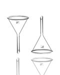 OCTA Borosilicate Glass Funnel 2 inches 50mm for Laboratory Use Borosilicate Glassware for Bottle Hot Oil or Liquid Chemicals Solutions Pack of 2