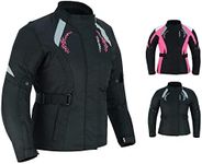 PROFIRST Motorbike Ladies Jacket Motorcycle Waterproof jacket, Pink With Only Flower Pink, 4X-Large