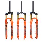 BOLANY 26/27.5/29inch Bike Suspension Fork 120mm Travel 28.6mm (1-1/8inch)*220mm Thread-Less Straight Steerer 9mm QR*100mm Spacing Disc Brake Version MTB Air Forks