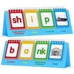 CVCC & CCVC Flip Charts, 40 Words Builder Phonic Games Freestanding Flip Chart Manipulative Spelling Toy Educational Learning Tool for Student Teacher School Supplies