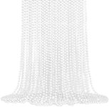 SHAOQINLIN 24 PCS White Bead Necklace, White Mardi Gras Beads, 4th of July Necklaces, 33‘’ Round Party Beads for Patriotic Day, Christmas, Carnival Party Favors