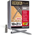 Deck Plus 48439 Gray Star-Drive Composite Deck Screws (#10 x 2-1/2")