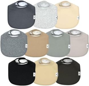 DiaperSquad's 10-Pack Neutral Traditional Square Solid Baby Bibs, Bibs for Boys, Baby Bibs for Drooling and Teething