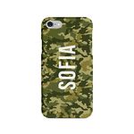 Tirita Personalised Custom Initials Hard Phone Case/Cover compatible with iPhone 6 & 6s Camouflage Camo Pattern [08 - Multicam Green]