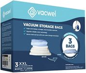 Jumbo XXL Vacuum Storage Bags, 47 x 35 Space Saver Bags for Clothes, King Comforters or a Small Mattress, Thick & Strong XXL Size