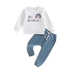 PanLidapan Newborn Toddler Baby Boy Fall Winter Outfit Clothes Big Little Brother Sweatshirt Jumper Trouser Brother Matching Tracksuit (Big Brother, 2-3 Years)