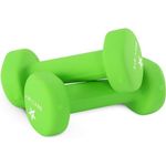 Yes4All Dumbbell Neoprene, poids et haltere, Weight set, hand weights for women, dumbbells pair, free weights (L. Green - 3lbs)