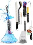 Hookah Cleaning Kit with 5 Brushes & 500 Stainless Steel Cleaning Beads - Premium Hookah Accessories for a Shisha Cleaning - Hookah Bowl & Hookah Vase Cleaning Set & Hookah Cleaning Brushes Set