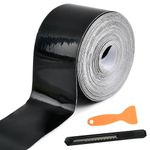 Gloss Black Vinyl Wrap Tape Black 3PCS Kit, 15mx5cm Gloss Black Vinyl Wrap Air-Release Adhesive Vinyl Wrap for Cars Anti-Scratch Car Door Sill Protector Car Sill Protectors Strips for Most Cars