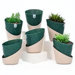 Eha Earth Friendly EcoBloom Self Watering Pots for Plants | 7 Inch, Set of 6 | Bamboo Based and UV Protected Planters | Pots for Indoor Plants | for Home Decor, Outdoor, Balcony & Garden | Fern