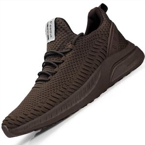 Feethit Sneakers Uomo Scarpe da Running Corsa Uomo Respirabile Mesh Palestra Scarpe da Lavoro Comode Leggere Marrone 43