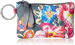 Vera Bradley Women's Cotton Zip ID Case Wallet, Pretty Posies