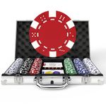 HEITOK Poker Chip Set, 300pcs 11.5 Gram Casino Poker Chips with Aluminum Case, for Texas Hold'em Blackjack Gambling