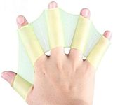 EXCEREY Swim Swimming Soft Silicone Gear Paddle Fins Webbed Gloves Aquatic Fitness Training Swimming Gloves Fit for Men, Women, Scuba Diving, Snorkeling, Spear Fishing, Surfing(Green, Two Pairs, M)