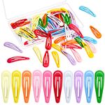 60Pcs Snap Hair Clips for Girls, Gingbiss 2 inch No Slip Colorful Metal Hair Barrettes with Storage Case for Girls Kids Teens, Cute Snap Hair Accessories for Fine/Thick Hair, 10 Assorted Colors