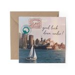 1 x Australia Greeting Card - Australian Good Luck Down Under Travelling Birthday Map Travel Gap Year Holiday Oz Student Celebration #81600