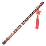 Bamboo Flute Key G Vintage Bamboo Flute Dizi G Key Dizi Bamboo Flute with Bamboo Membrane & Velvet Bag (G key)