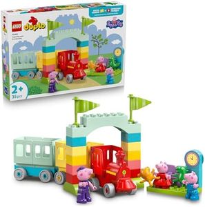 LEGO® DUPLO® Peppa Pig Train Ride with Grandpa Pig 10466 Building Toy - Learning Toy Train Set with 3 Peppa Pig Figures, a Station and Brick-Built Arch - Treat for Toddlers, Boys and Girls Aged 2