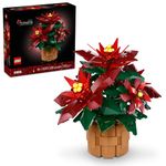 LEGO Icons Poinsettias Artificial Christmas Flowers - Artificial Flowers for Decoration & Centerpieces for Tables - Adults, Ages 18+ - Gift Ideas for Mom, Wife, Dad - 10328