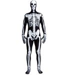 Spooktacular Creations Skeleton Bone Bodysuit Halloween Costumes Skin for Men with Skeleton Hood Mask