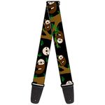 Buckle-Down Guitar Strap - Sloth Face/Hanging Black - 2" Wide - 29-54" Length