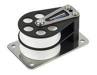 Schaefer 5 Series Double Cheek Block with Aluminum Cheek, Stainless Steel Base and Aluminum Sheave