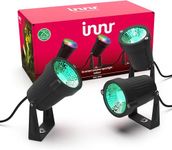 Innr Smart Outdoor Spotlight, Set, Works with Philips Hue*, Alexa, Hey Google, SmartThings (Hub Required) Outdoor Lights, 3-Pack with Power Supply & Control Box, RGBW, LED Light, OSL 132 C