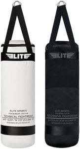 Elite Sports Boxing Bag – Heavy Duty Canvas Punching Bag with Straps for Boxing, Training, MMA, Muay Thai, Kickboxing, Martial Arts & Fitness – Unfilled Heavy Bag