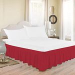 MeckHome Culture Wrap Around Dust Ruffled Bed Skirt 12" Inch Tailored Drop Fade Resistant Brushed Microfiber Bed Skirt - Cal King | Burgundy