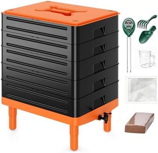 Cozurra Worm Compost Bin, 5-Tray 26.5 Gallon (100L) Worm Composter for Indoor & Outdoor Vermicomposting, Food Waste Recycler for Composting & Gardening with Tool Set