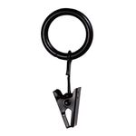 Kenney 55000 Petit Window Curtain Clip Rings, 14-Pack, Black