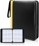 Card Binder, CLOVERCAT 9 Pocket Waterproof Trading Card Album, 720 Pocket Double Sided Display Zipper Card Binder with 40 Removable Sleeves, for YuGiOh, MTG, TCG, Game Card & Sports Card (Yellow Edge)