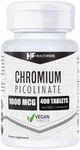 Chromium Picolinate 1000mcg | 400 Tablets | Support Carbohydrate Breakdown & Metabolism | Non-GMO and Gluten-Free by HealthFare