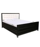 Royal Interiors Virno Metal King Size Bed With Storage | Wrought Iron King Size Cot With Hydraulic Storage| Double Bed King Size For Bedroom With Headboard & Footboard Without Mattress (75X72), Black