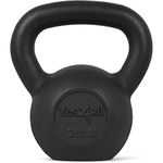 Yes4All Solid Cast Iron Kettlebell Weights Set – Great for Full Body Workout and Strength Training – Kettlebell 25 lbs (Black)