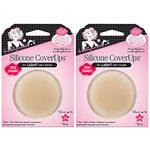 Hollywood Fashion Secrets Silicone Coverups, Hypoallergenic, Reusable, Washable, Gentle on Skin, Ultra Thin, Self Adhesive, Light Shade, 2 Packs