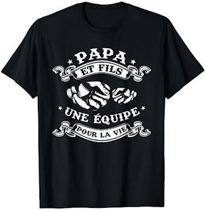 Fête Des Pères Cadeau Papa & Fils Une Equipe Pour La Vie T-Shirt